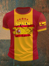 T-shirt brodé drapeau espagnol pour homme